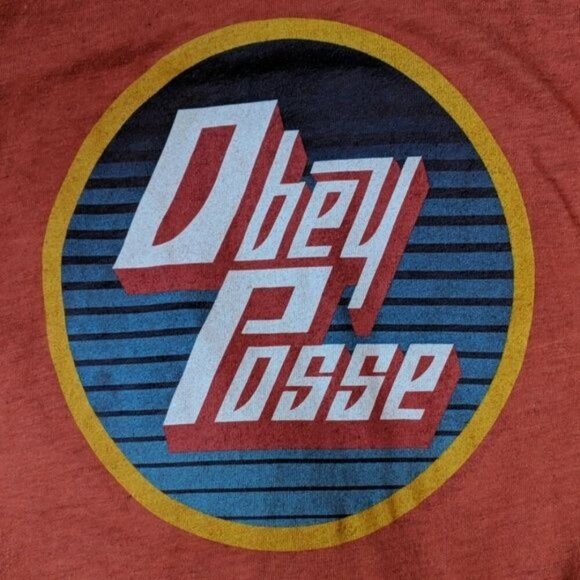 Obey Posse Orange Retro Logo Scoop Neck Racerback Tank Top - Picture 7 of 8